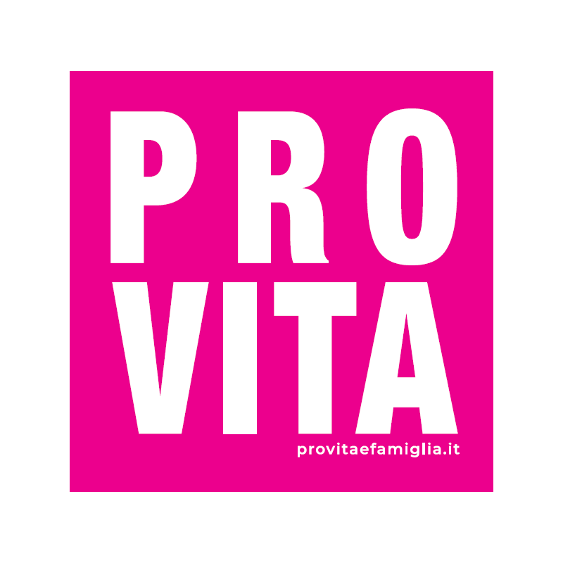 Adesivo "Pro Vita" quadrato fucsia