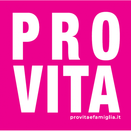 Adesivo "Pro Vita" quadrato fucsia